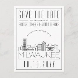 Cartão Postal Casamento em Milwaukee | Silhueta Estilizada | Sal