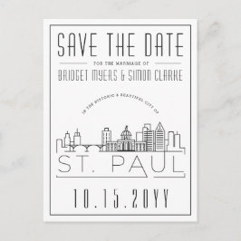 Cartão Postal Casamento em St. Paul | Silhueta Estilizada - Salv