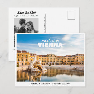 Cartão Postal Casamento em Viena Áustria Salve o Dia Retro