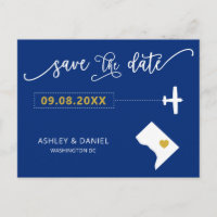 Casamento em Washington D.C. Salve o Cartaz do Map