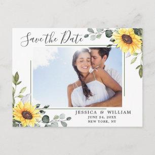 Cartão Postal Casamento Eucalyptus FOTO Elegante Salvar a Data