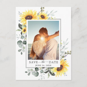 Cartão Postal Casamento Eucalyptus FOTO Elegante Salvar a Data