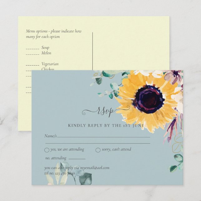 Cartão Postal Casamento Eucalyptus Greenery (Frente/Verso)