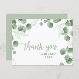 Cartão Postal Casamento Eucalyptus Inspirado na Natureza Obrigad