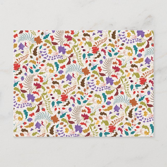 Cartão Postal Casamento Exótico de Jardins de Flores Selvagens d (Frente)