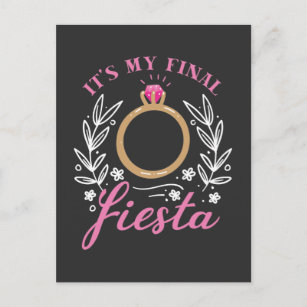 Cartão Postal Casamento Final Fiesta Noiva Bachelorette Girl