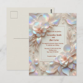 Cartão Postal Casamento Flor de Rosa Romântica