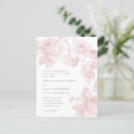 Cartão Postal Casamento Floral Botânico Elegante