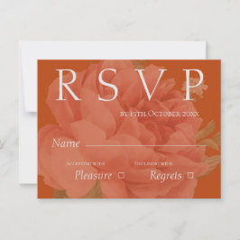Cartão Postal Casamento Floral Branco de Terracotta Cute RSVP