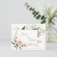 Casamento Floral com Aquarela em Tom de Bege Elega