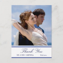 Cartão Postal Casamento Floral Escocês - Obrigado
