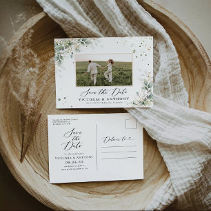 Cartão Postal Casamento Floral Eucalyptus Salva O Cartão-Postal