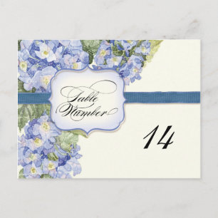 Cartão Postal Casamento Formal Azul Hydrangea Bracket