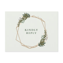 Casamento geométrico de terra floral RSVP