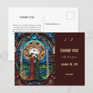 Cartão Postal Casamento Lésbico Obrigado