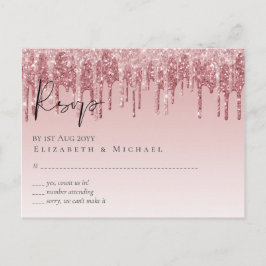 Cartão Postal Casamento Luminoso Dourado, Rosa, CHEAPEST