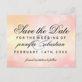 Cartão Postal Casamento Luz Glamoroso, Rosa, GCI Bokeh