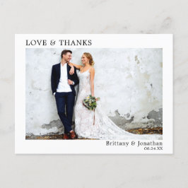 Cartão Postal Casamento Minimalista Moderno Simples de Amor e Gr