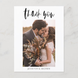 Cartão Postal Casamento Minimalista Obrigado