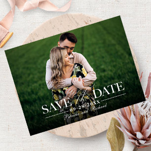 Cartão Postal Casamento Moderno e Elegante Salvar a Data Foto