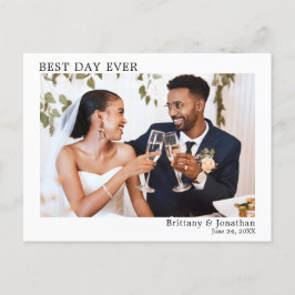 Cartão Postal Casamento Moderno Minimalista Simples Melhor Dia d