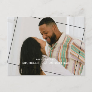 Cartão Postal Casamento Moderno Salve a Data Foto Código QR