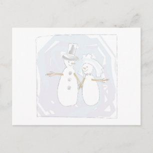Cartão Postal Casamento na Noiva e no Groom da Neve