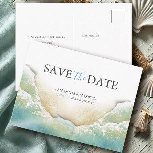 Cartão Postal Casamento na Praia Destino Save The Date