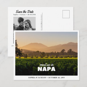 Cartão Postal Casamento na Vinícola Napa Califórnia Salve a Data