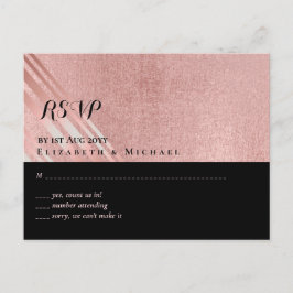 Cartão Postal Casamento Negro Dourado Rosa moderno