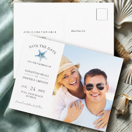 Cartão Postal Casamento no Destino da Praia Salve a Data