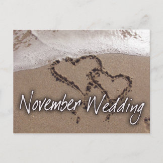 Cartão Postal Casamento no Destino de Praia de Novembro