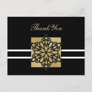 Cartão Postal casamento no inverno negro Obrigado