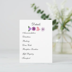 Cartão Postal Casamento no Jardim Romântico de Flores Silvestres
