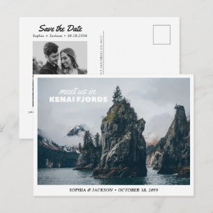 Cartão Postal Casamento no Kenai Fjords National Park Save the D