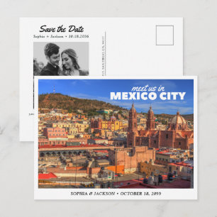 Cartão Postal Casamento no México Save the Date Viagem Retro