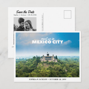 Cartão Postal Casamento no México Save the Date Viagem Retro
