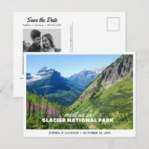Cartão Postal Casamento no Parque Nacional Glacier Save the Date