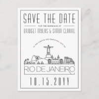 Casamento no Rio, Brasil Skyline Salva Data