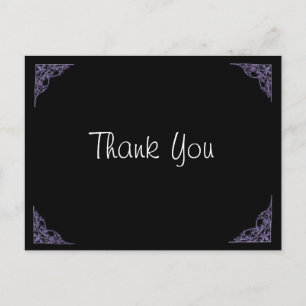 Cartão Postal Casamento Obrigado Púrpura.