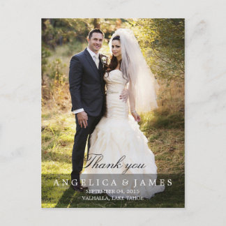 Cartão Postal Casamento Obrigado (vertical - foto de cheio)