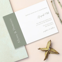 Cartão Postal Casamento Online RSVP de Código QR Verde da Sage M