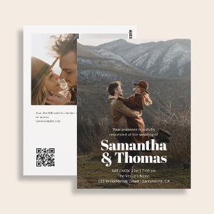 Cartão Postal Casamento Orçamento Ousado Elegante 3 Foto Código
