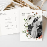 Cartão Postal Casamento outono de Boho de outono Salve o Cartão-<br><div class="desc">Este Casamento Floral da Boêmia de outono Salve o Cartão-Postal da Coleção Emilia com florais desenhados à mão em tons de burgundy, rosa e ouro armando uma foto do belo casal. Personalize-o com seus detalhes de forma fácil e rápida. Basta pressionar o botão 'personalizar' para reorganizar e formatar o estilo...</div>