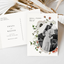 Cartão Postal Casamento outono de Boho de outono Salve o Cartão-