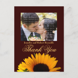 Cartão Postal Casamento outono Obrigado Postar a placa (amarelo)
