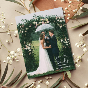 Cartão Postal Casamento Personalizado de Obrigados e Amor Obriga