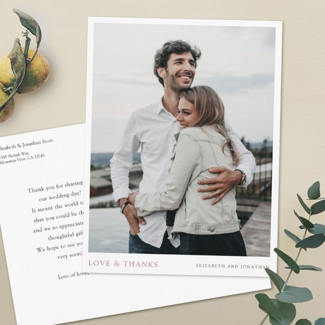 Cartão Postal Casamento Personalizado Simples Moderno De Fotos O (Criador carregado)