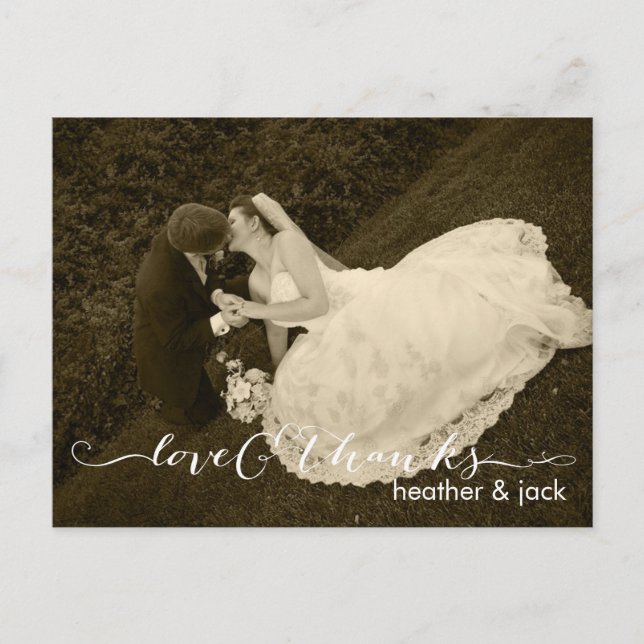 Cartão Postal Casamento PixDezines Obrigado (Frente)