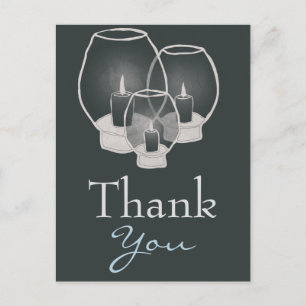 Cartão Postal Casamento por Candlelight, obrigado você